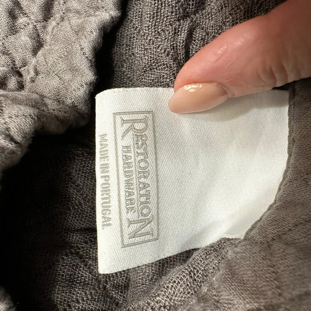 Restoration Hardware Matelassé Diamond - Khaki Tan Euro Sham Pillow Cover SINGLE